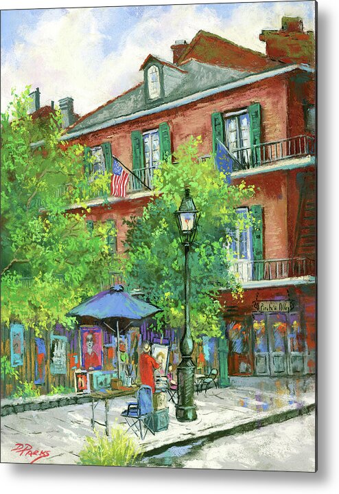 Fence Artist Metal Print featuring the painting The Fence Artist by Dianne Parks