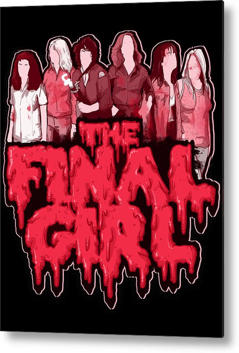 Minimal Metal Print featuring the drawing The Final Girl by Ludwig Van Bacon
