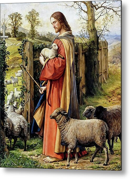 Good Shepherd Metal Print featuring the painting The Good Shepherd by William Dyce derived