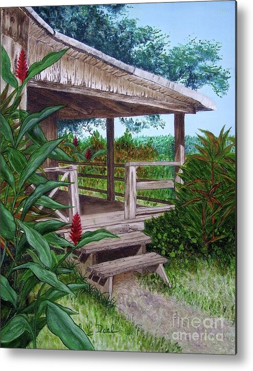 House Metal Print featuring the painting The Lanai by Mary Deal