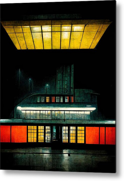 Train Station Metal Print featuring the digital art The Last Train by Nickleen Mosher