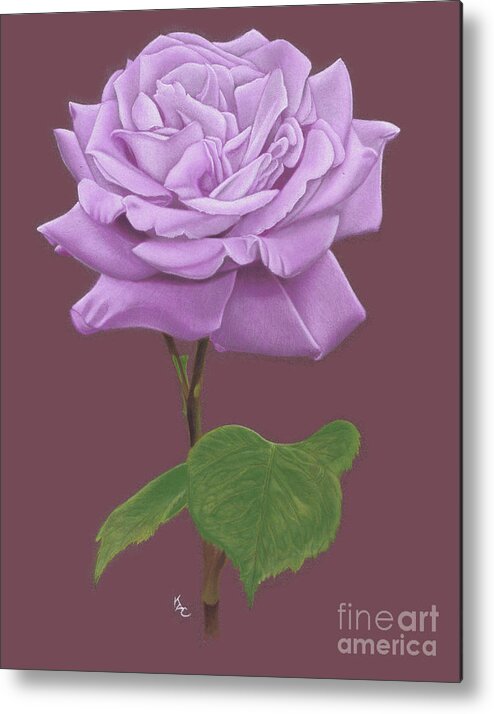 Lilac Metal Print featuring the painting The Lilac Rose by Karie-ann Cooper