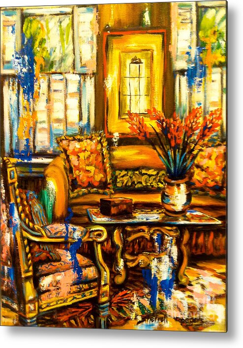 Oil Painting Metal Print featuring the painting The Parlor by Sherrell Rodgers