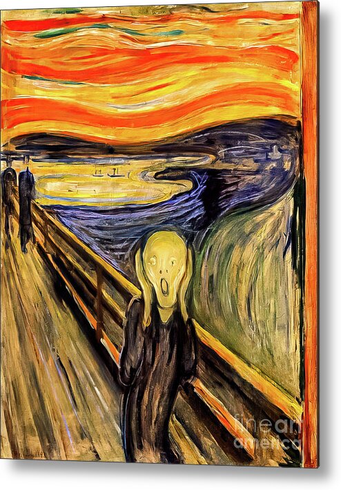 Death Metal Print featuring the painting The Scream by Edvard Munch 1893 by Edvard Munch