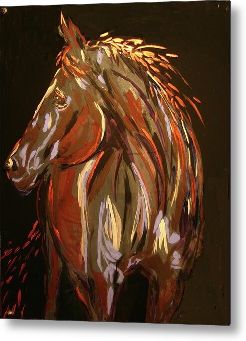 Horse Metal Print featuring the painting The Sentenial by Marilyn Quigley