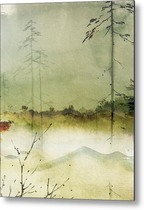 Watercolor Paintings Metal Print featuring the mixed media The Stillness by Colleen Taylor