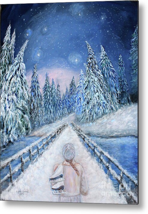 Fantasy Metal Print featuring the painting The Wonder of Winter by Lyric Lucas