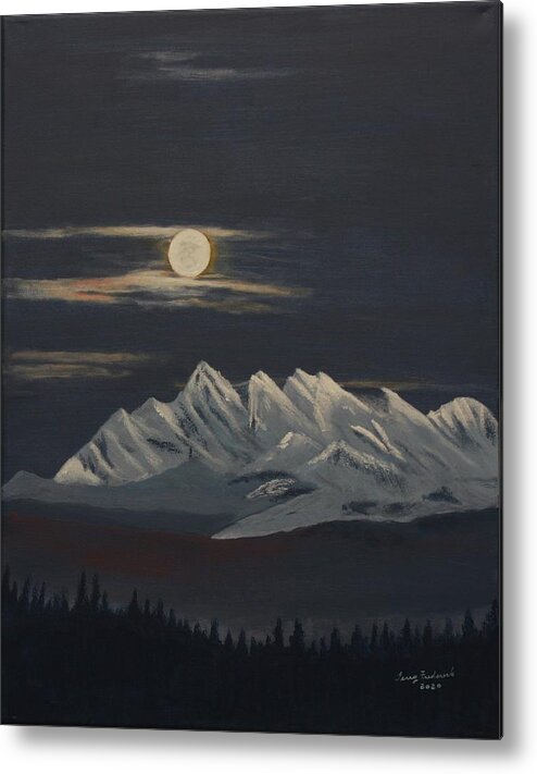 Three Fingers Mountain Metal Print featuring the painting Three Fingers by Terry Frederick