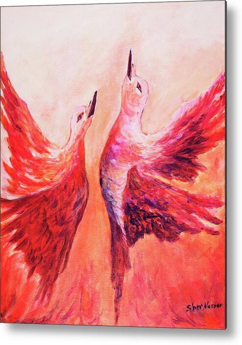Art - Acrylic Metal Print featuring the painting Towards Heaven by Sher Nasser