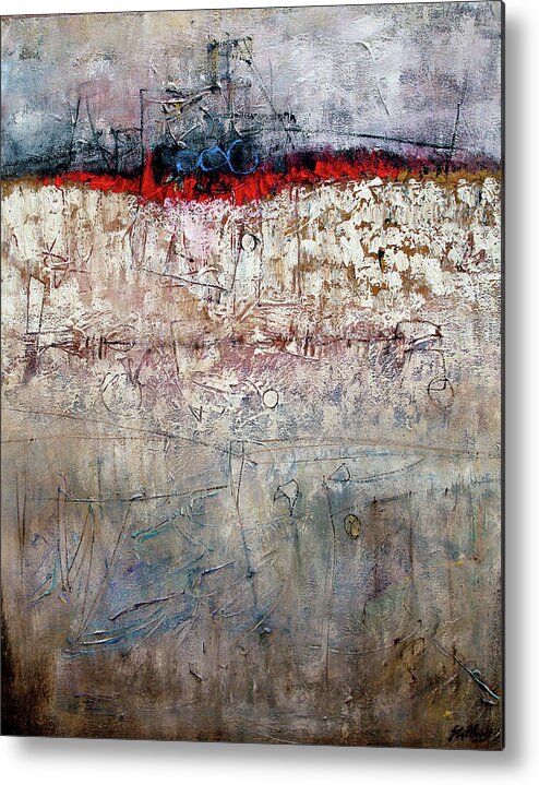 Abstract Metal Print featuring the painting Trio's by Jim Stallings