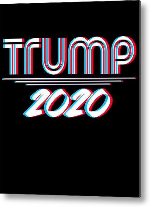 Republican Metal Print featuring the digital art Trump 2020 3D Effect by Flippin Sweet Gear