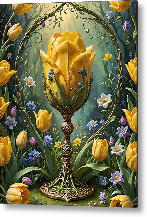 Fantasy Metal Print featuring the photograph Tulip Chalice by Cate Franklyn