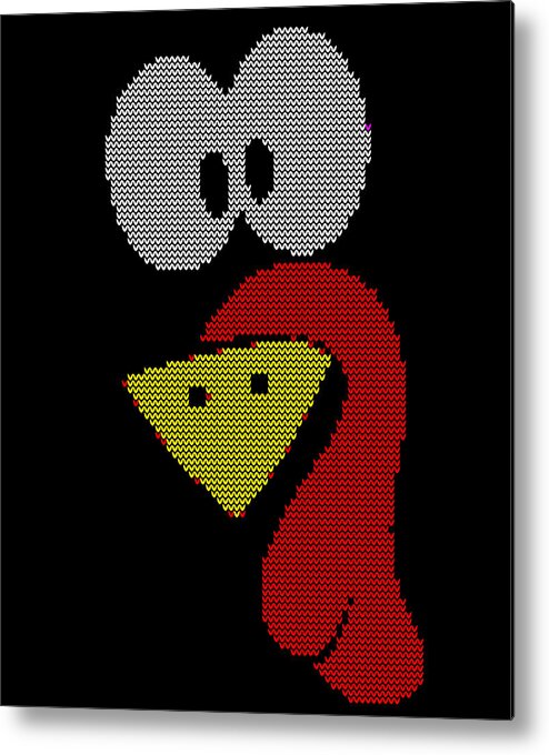 Thanksgiving 2023 Metal Print featuring the digital art Turkey Face Ugly Christas Sweater by Flippin Sweet Gear