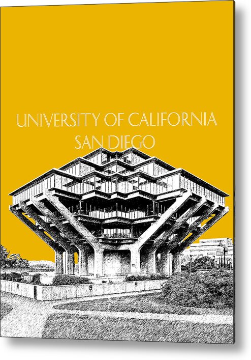 University Of California San Diego Metal Print featuring the digital art UC San Diego Gold by DB Artist