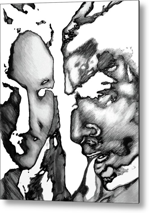 Unclear Metal Print featuring the drawing Unclear by Franklin Kielar