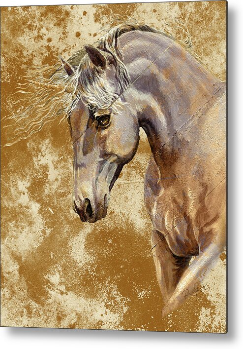 Unicorns Metal Print featuring the mixed media Unicorns Are Memories of Gold by Renee Forth-Fukumoto