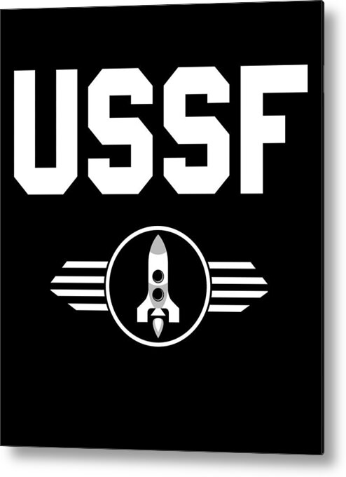 Funny Metal Print featuring the digital art United States Space Force USSF by Flippin Sweet Gear