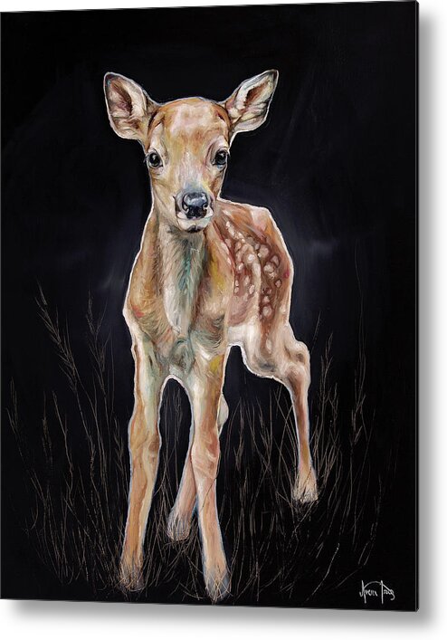 Deer Metal Print featuring the painting First Steps by Averi Iris