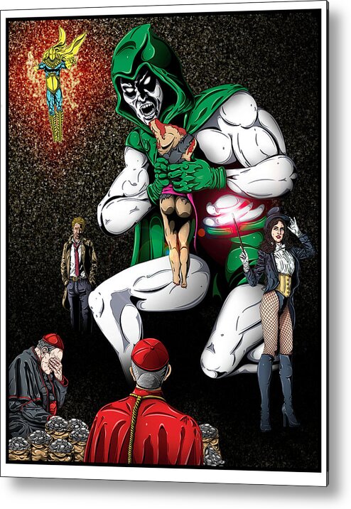 Illustration Metal Print featuring the digital art Untitled #7 from the New Gods Series by Christopher W Weeks