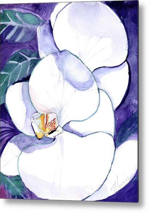 Violet Metal Print featuring the drawing Violet in Purple by Marnie Clark