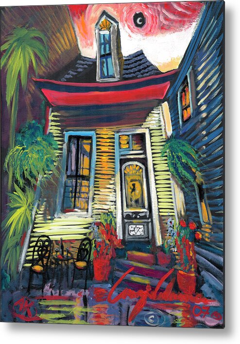 Waiting For You Metal Print featuring the painting Waiting For You by Amzie Adams