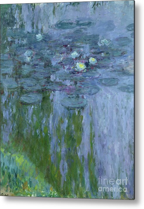Claude Monet Metal Print featuring the painting Waterlilies by C Monet by Claude Monet