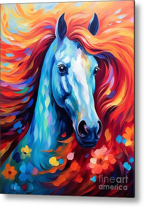 Horse Metal Print featuring the painting Western Horse 1 by Mark Ashkenazi