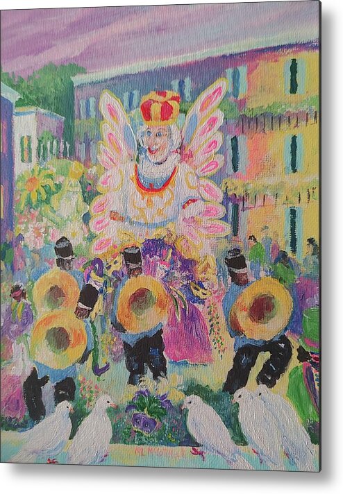 Mardi Gras Metal Print featuring the painting When the Saints Go Marching In---Mardi Gras King Rex by ML McCormick
