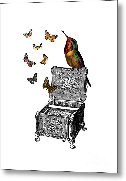 Bird Metal Print featuring the digital art Whimsy Melody by Madame Memento