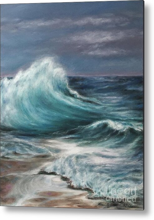 Waves Metal Print featuring the painting Wild Waves by Rose Mary Gates