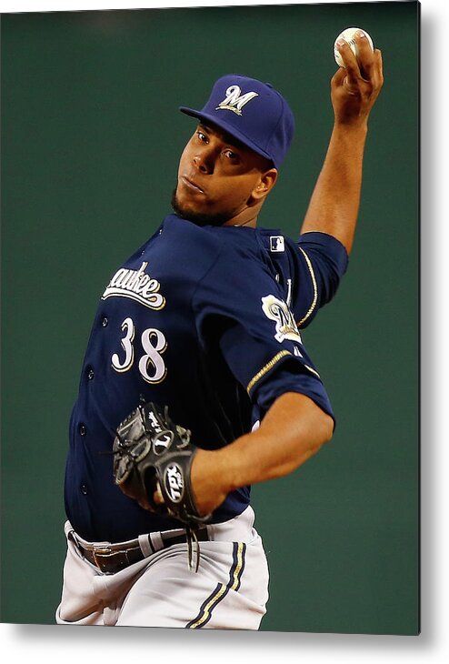 American League Baseball Metal Print featuring the photograph Wily Peralta by Jared Wickerham