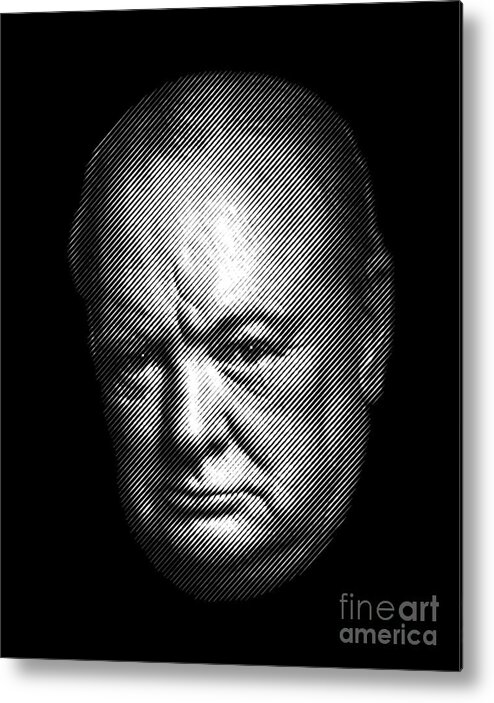 Churchill Metal Print featuring the digital art Winston Churchill portrait by Cu Biz