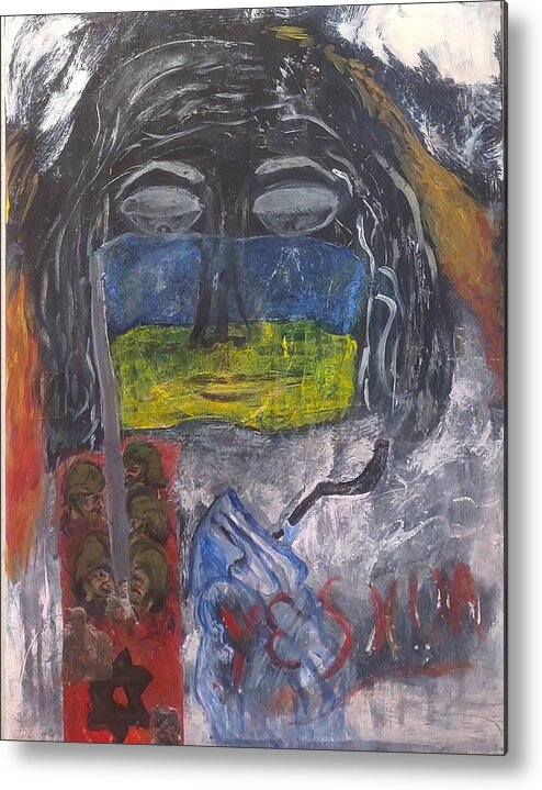 Yeshua Metal Print featuring the mixed media Yeshua by Suzanne Berthier
