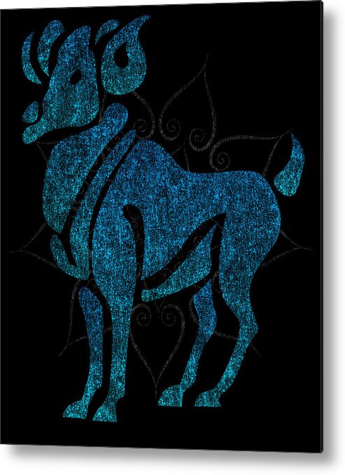 Funny Metal Print featuring the digital art Zodiac Sign Pisces by Flippin Sweet Gear