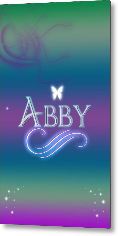 Abby Name Art Metal Print by Becca Buecher