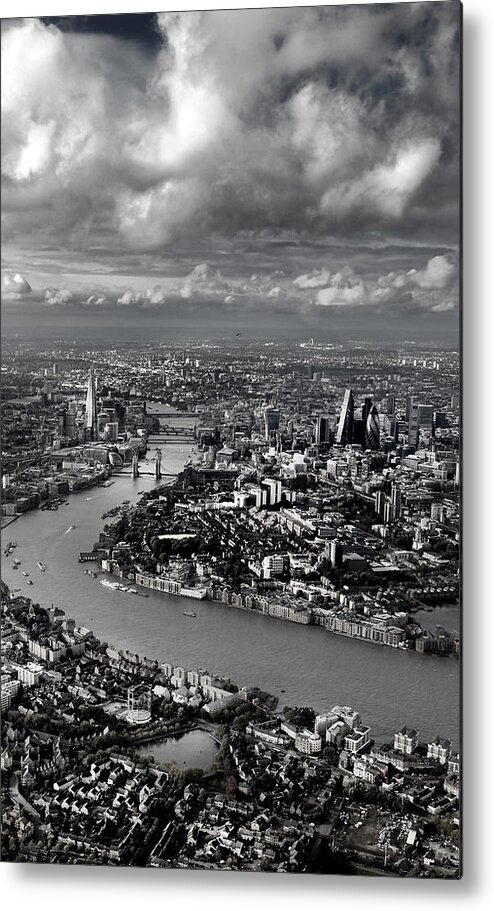 London Metal Print featuring the photograph Aerial view of London 4 by Mark Rogan