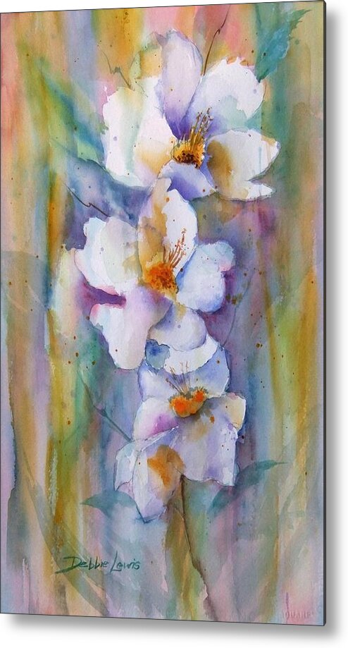 Watercolor Flowers Metal Print featuring the painting Colorful Whites by Debbie Lewis