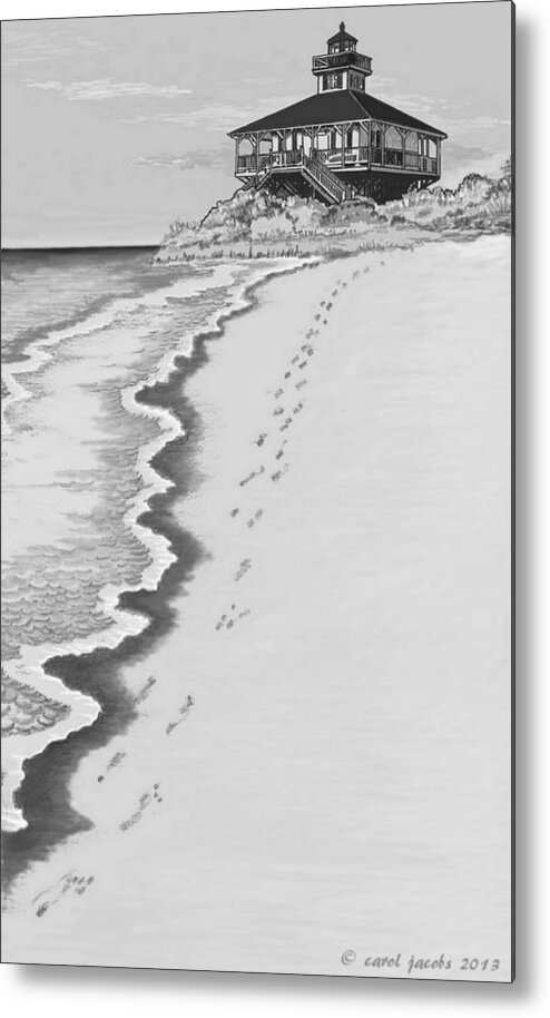Boca Grande Metal Print featuring the digital art Footprints on Boca Beach by Carol Jacobs
