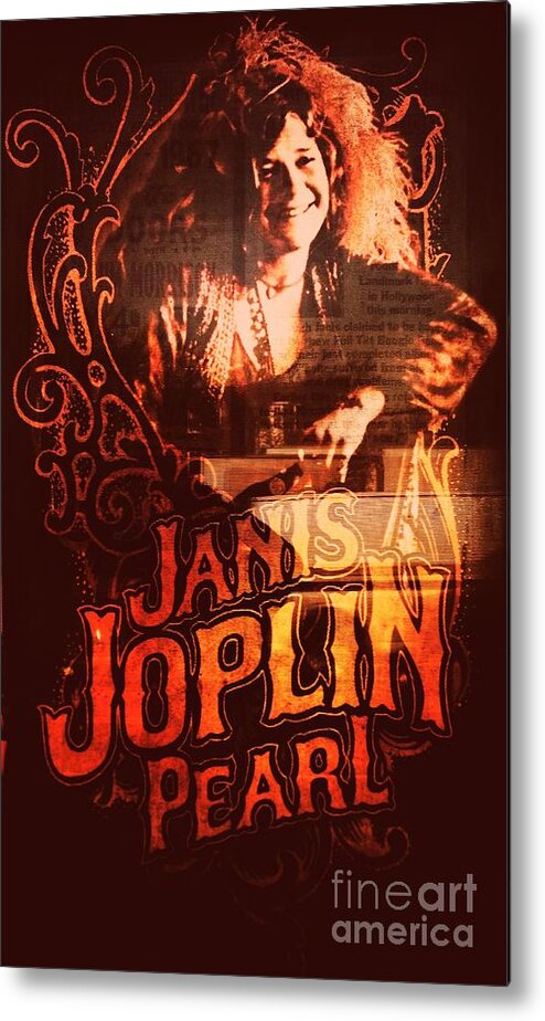  Metal Print featuring the photograph Janis Joplin by Kelly Awad