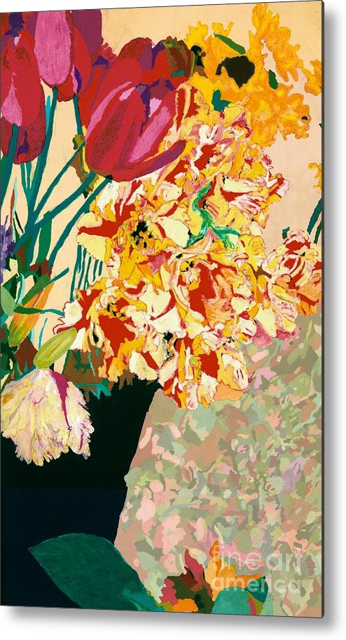 Landscape Metal Print featuring the painting Les Fleur by Allan P Friedlander