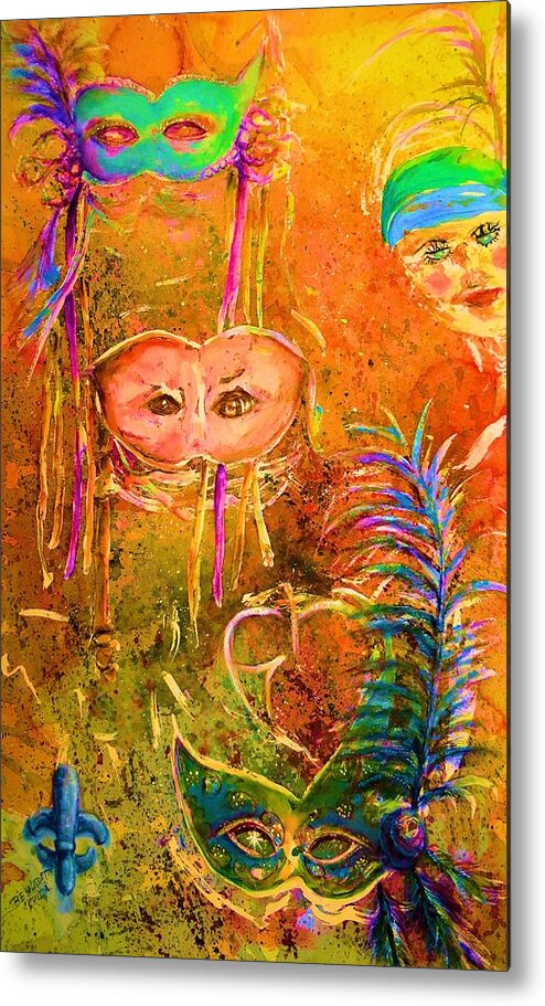 Masquerade Metal Print featuring the painting Masquerade by Bernadette Krupa