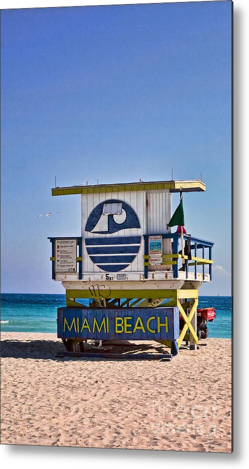 Lifeguard Metal Print featuring the photograph Miami Beach Lifeguard Station by Les Palenik