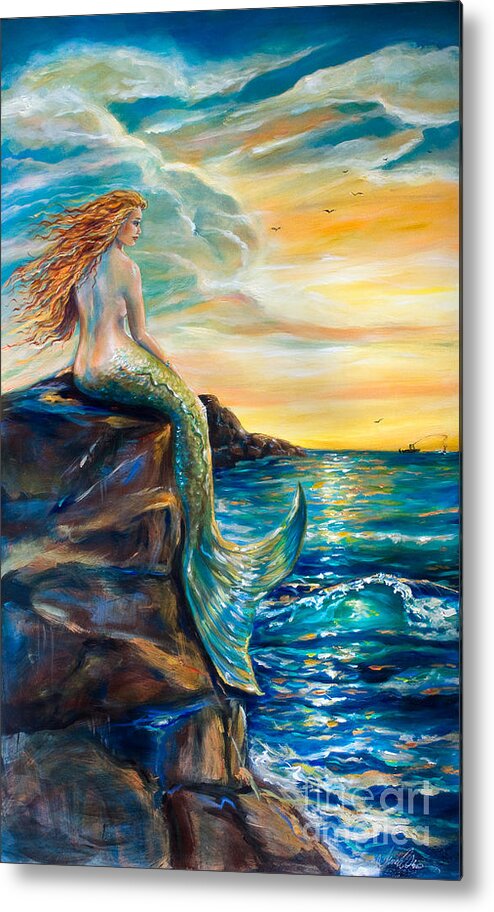 Mermaid Metal Print featuring the painting New Smyrna Inlet by Linda Olsen