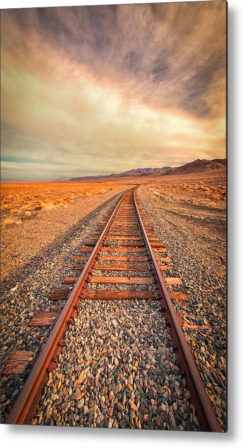 Old Railroad Tracks Metal Print featuring the photograph Off to Nowhere by Janis Knight