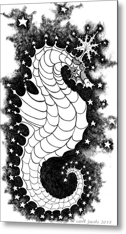 Seahorse Metal Print featuring the digital art Skyhorse by Carol Jacobs