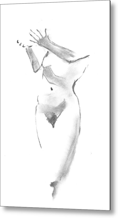 Life Model Metal Print featuring the drawing Give - Receive by Marica Ohlsson