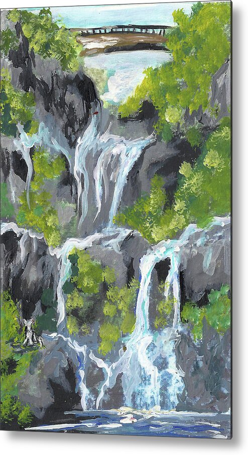 Maui Metal Print featuring the painting 7 Scared Pools Maui by Karen Ferrand Carroll