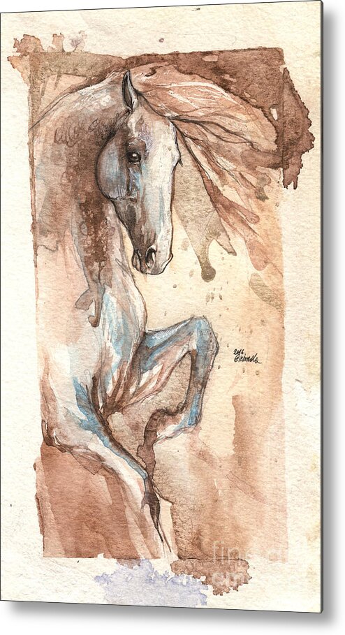 Horse Metal Print featuring the painting Andalusian horse 2016 01 10 a by Ang El
