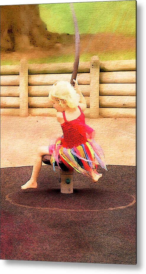 Girl Metal Print featuring the digital art At Play 1 by Kathryn McBride