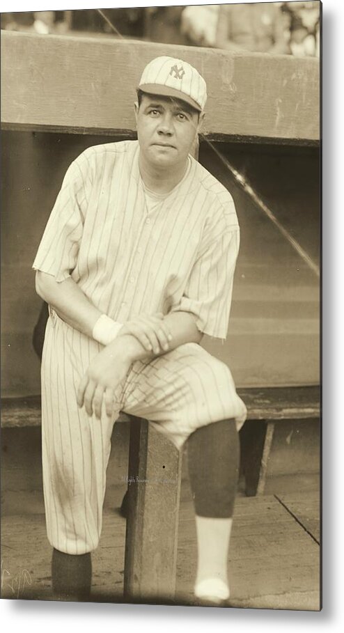 Babe Ruth Posing Metal Print featuring the photograph Babe Ruth Posing by Padre Art